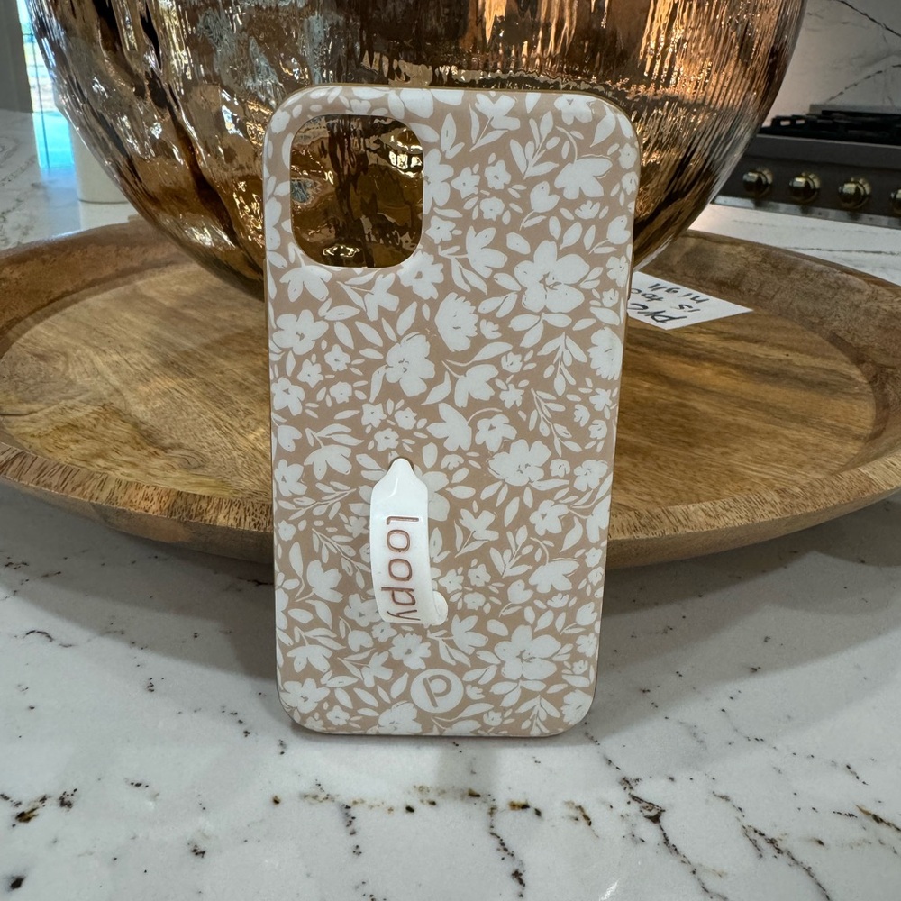 White/tan floral LOOPY case IPHONE 11/XR